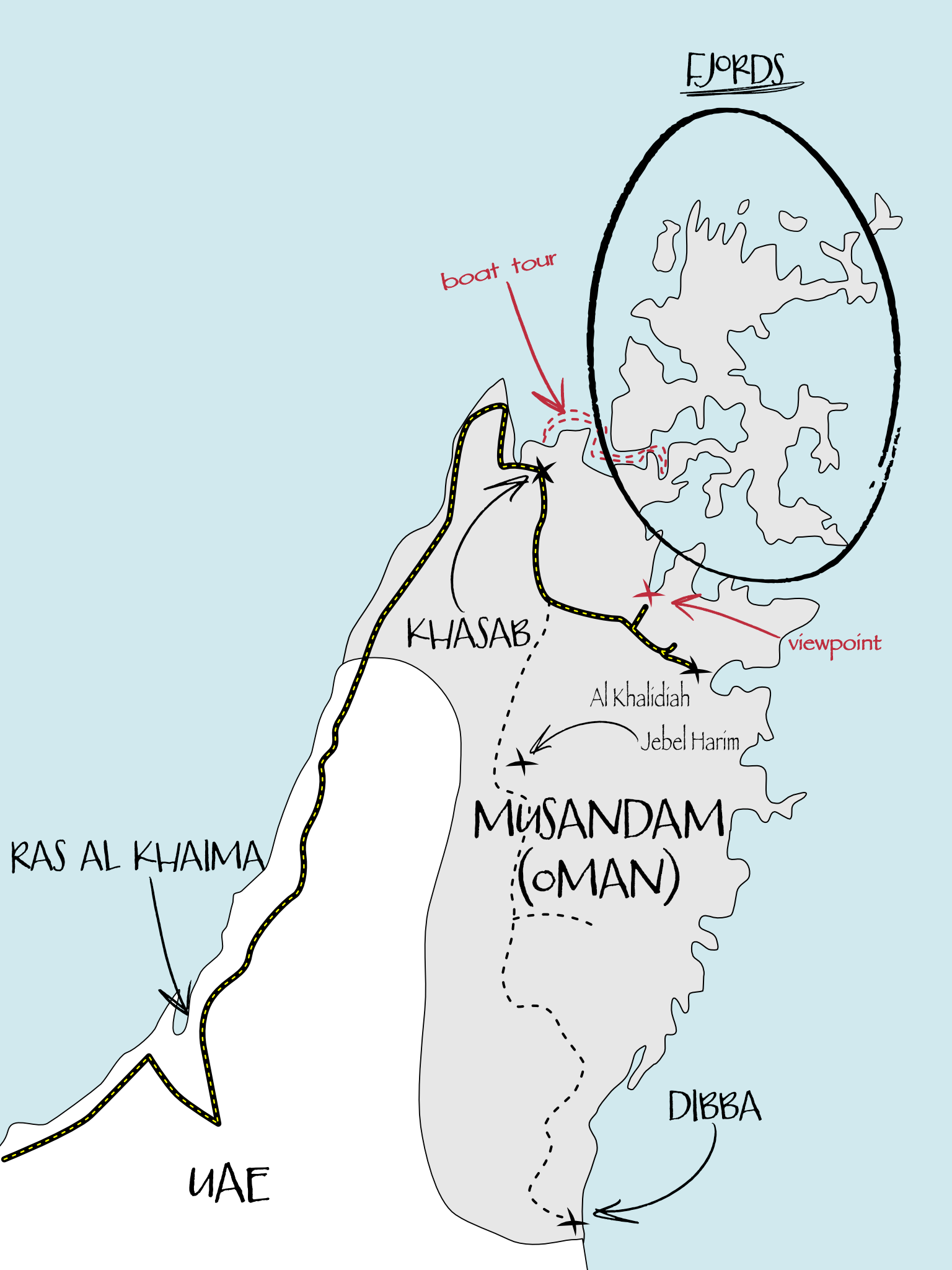 Annotated Map of Musandam