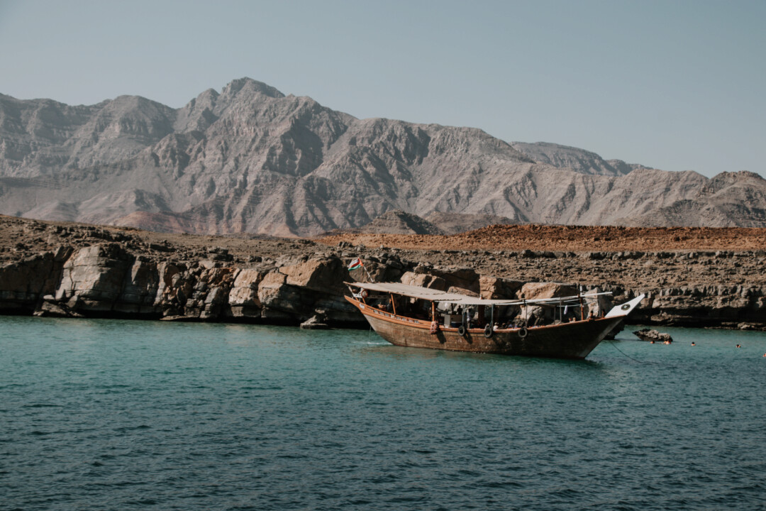 A boat in the snorkeling area in Musandam