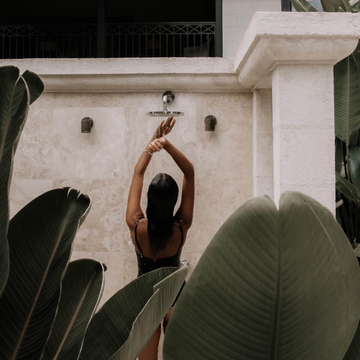 Women taking a shower