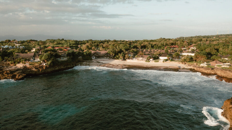 Sandy bay beach, drone shot