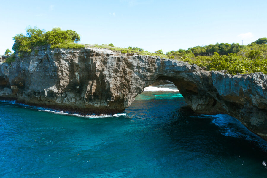 Drone shot from the front of Broken Beach, Nusa Penida