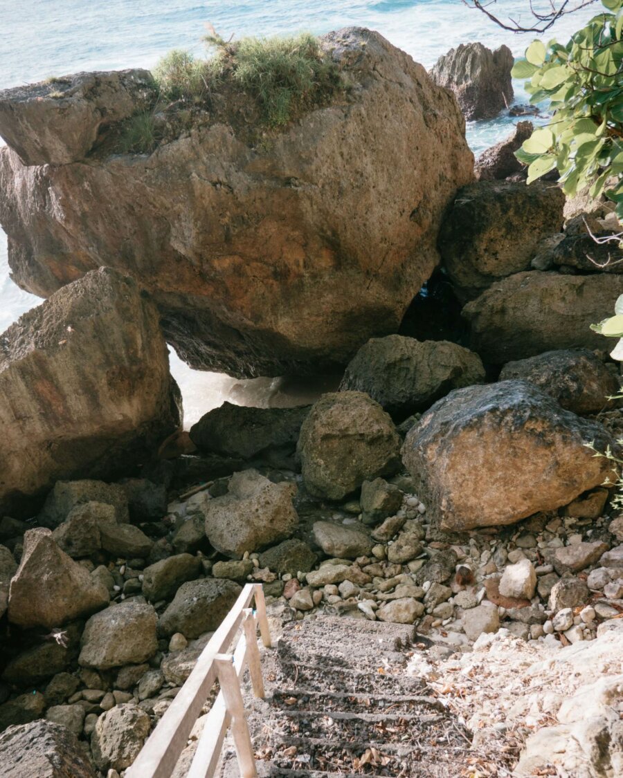 staircase in Suwehan beach, Nusa Penida, Bali