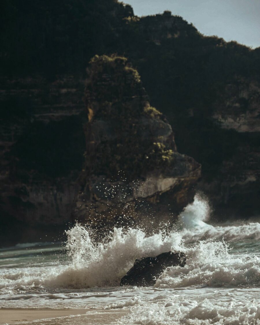 Famous rock in Suwehan beach, Nusa Penida, Bali